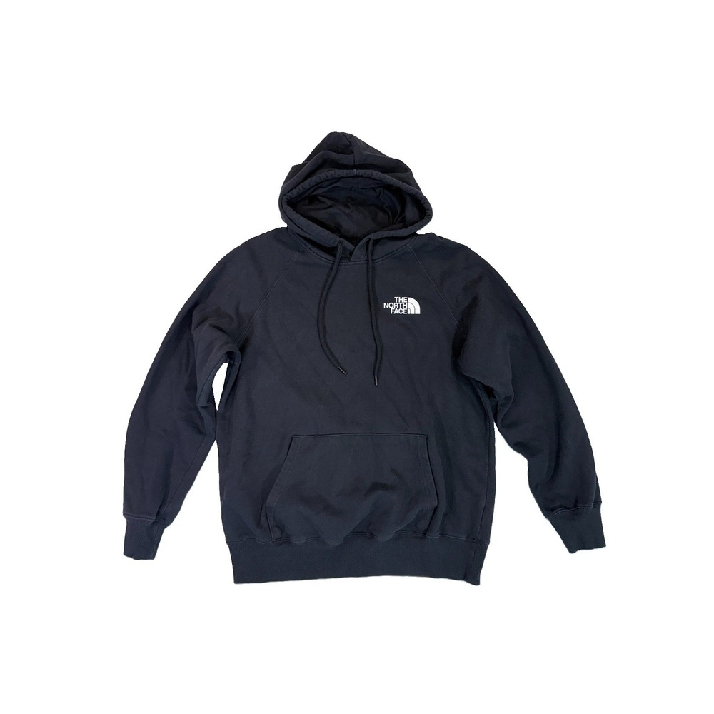 The North Face Women's Hoodie Medium Black Logo Graphic Pullover Sweatshirt EUC